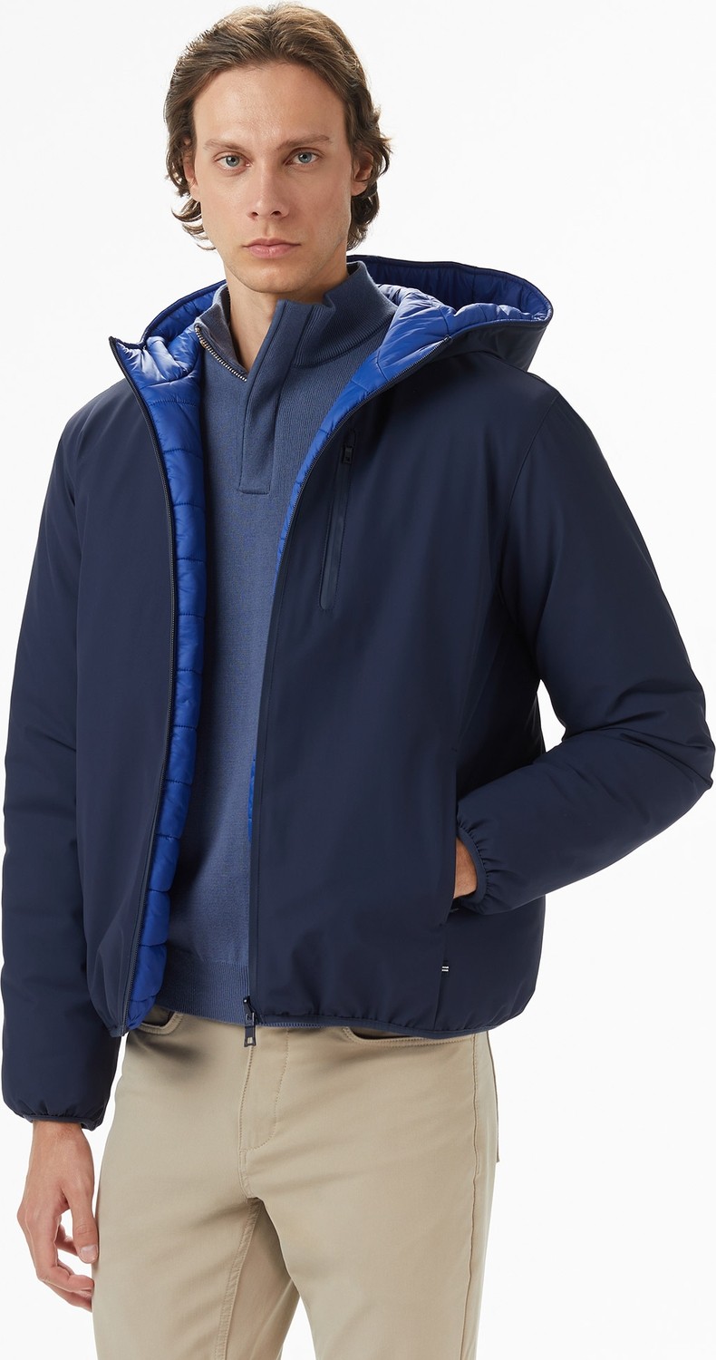 Nautica Erkek Siyah Regular Fit Çift Taraflı Mont