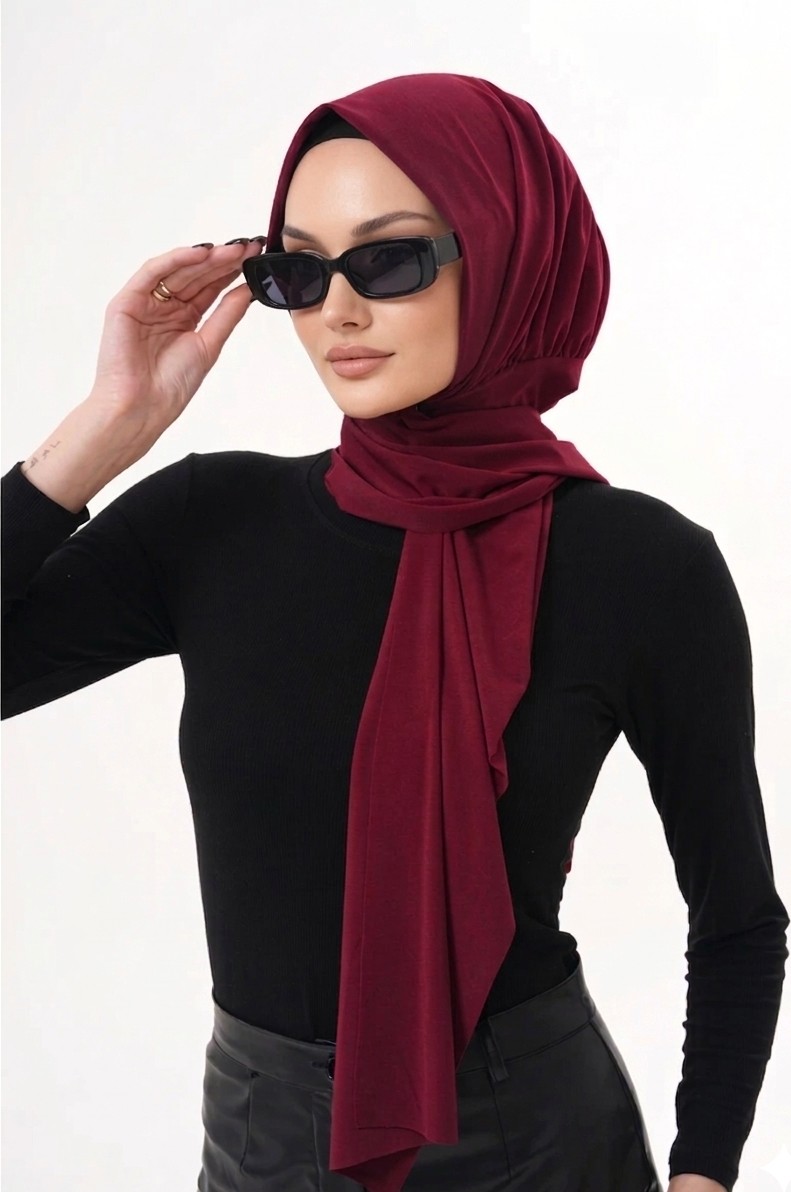 Alivascarf Pratik Hazır Çıtçıtlı Büzgülü Tesettür Şal