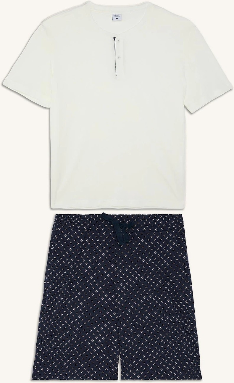 DeFacto %100 Pamuk New Regular Fit 2'li Şortlu Pijama Takımı H8680AX26SM görsel 6