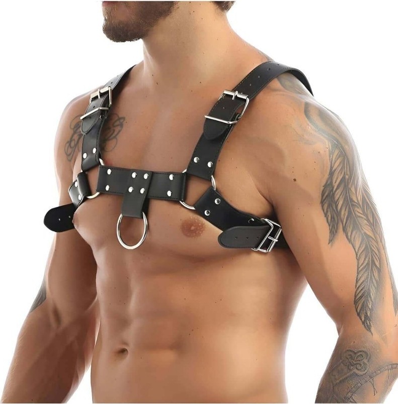 Ava Style Erkek Fantezi Deri Giyim, Deri Fantezi Giyim, Erkek Deri Harness Aksesuar - BRFM162 Ava görsel 3