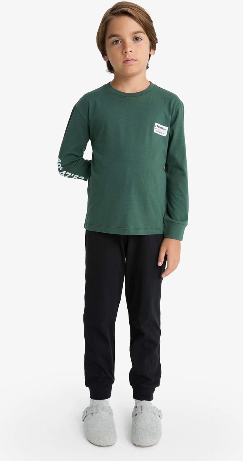 DeFacto %100 Pamuklu Baskılı Pijama Takımı Erkek Çocuk F3346A825WN