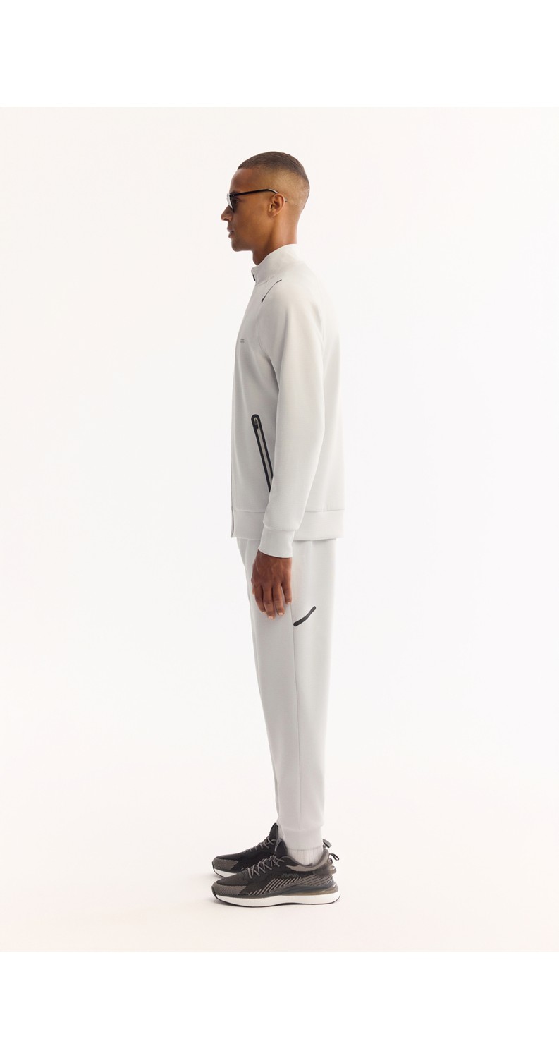 AVVA Erkek Siyah Dik Yaka Fermuarlı Bi-Stretch Teknik Kumaş Regular Fit Sweatshirt A52Y1335 görsel 3