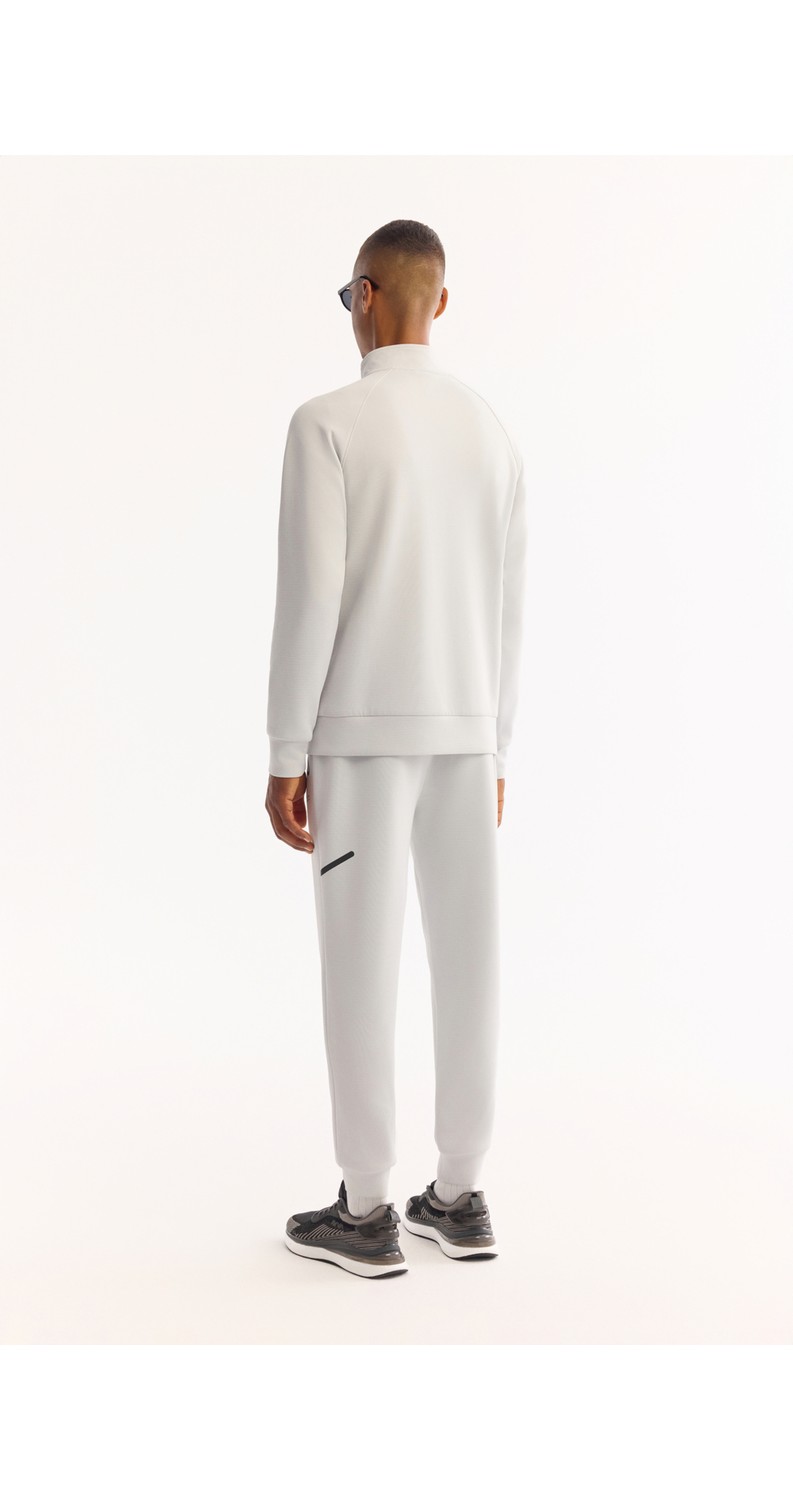 AVVA Erkek Siyah Dik Yaka Fermuarlı Bi-Stretch Teknik Kumaş Regular Fit Sweatshirt A52Y1335 görsel 4
