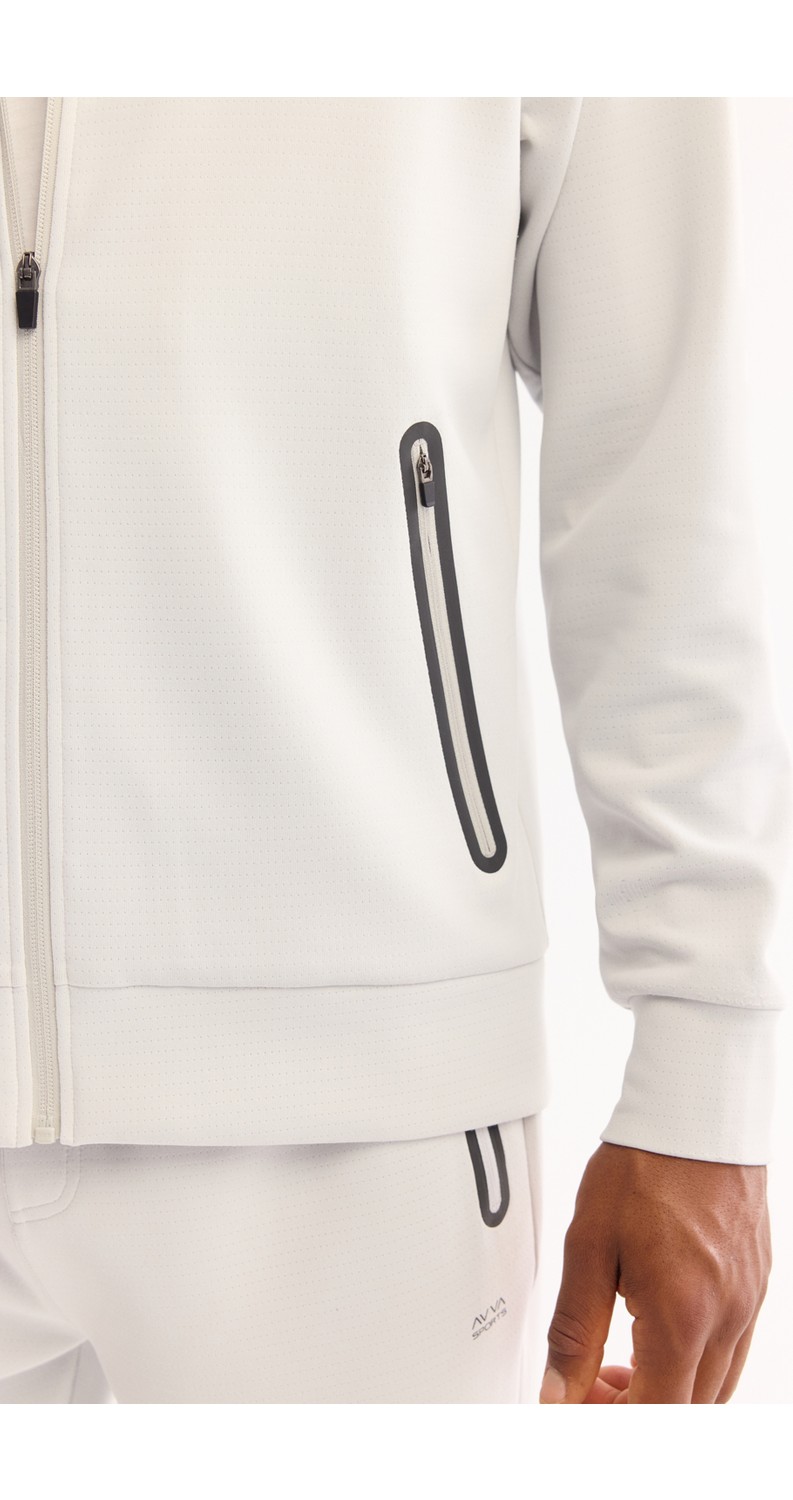 AVVA Erkek Siyah Dik Yaka Fermuarlı Bi-Stretch Teknik Kumaş Regular Fit Sweatshirt A52Y1335 görsel 6