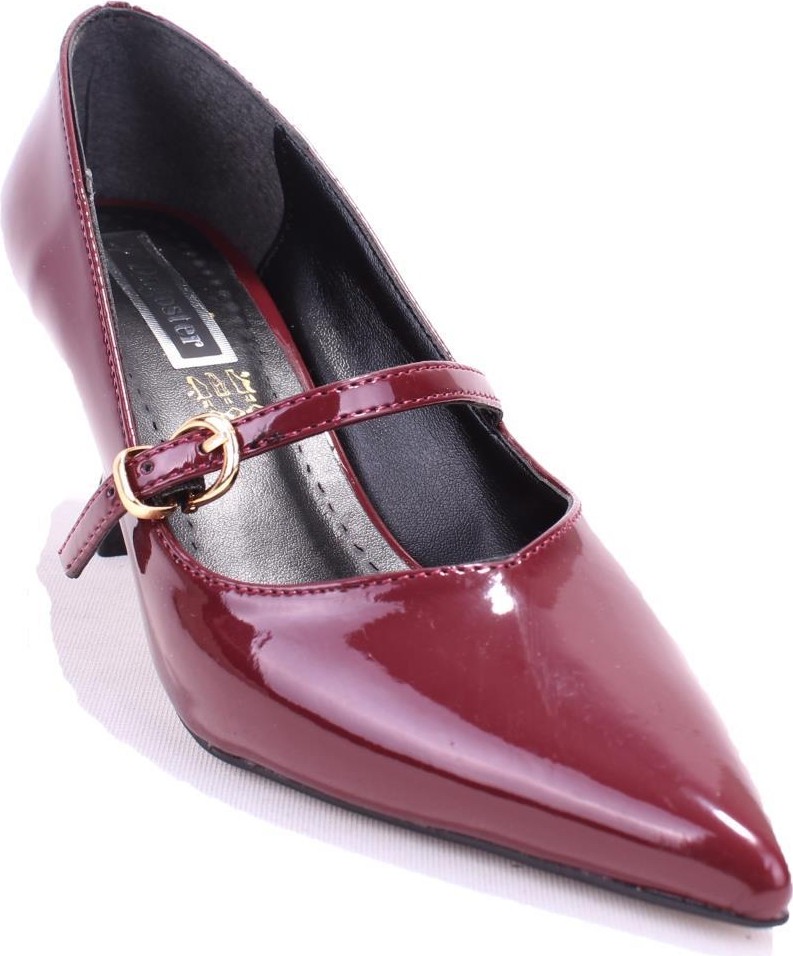 Dagoster DZA07-389100 Bordo Rugan Stiletto Topuklu Kadın Ayakkabı