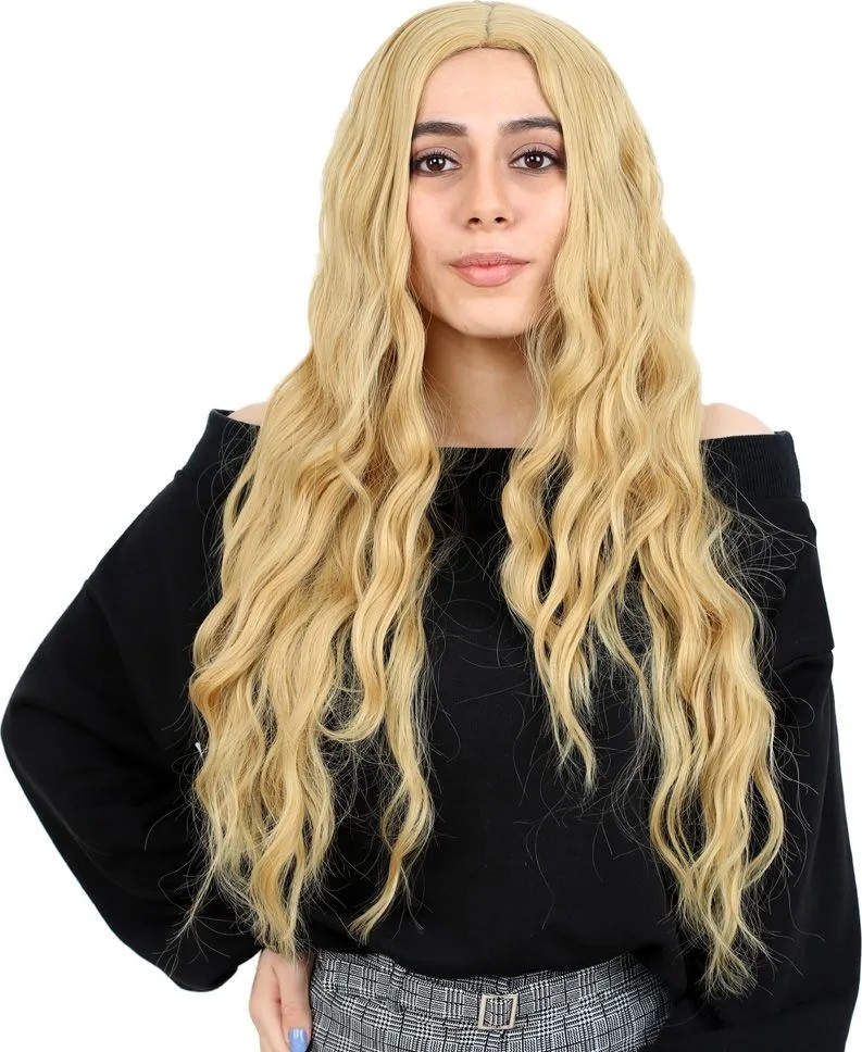 Uravas Store Fiber Sen Uzun Su Daası Peruk / Sarı görsel 2