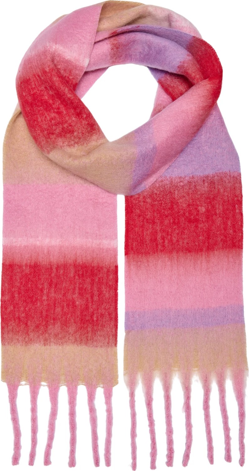 Only Kadın Onlsıgrıd Slım Check Yumuşak Püsküllü Pembe Atkı - 15349859