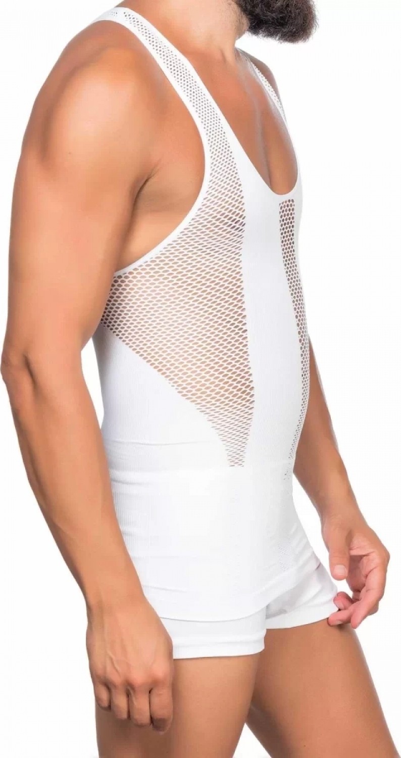 Marsilyan ™- Beyaz Fileli Erkek Korse Atlet görsel 3