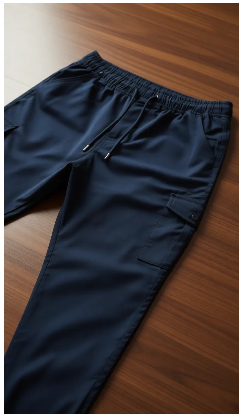 Maruf Shop Kargo Cepli Büyük Beden Likralı Jogger Pantolon Siyah görsel 4