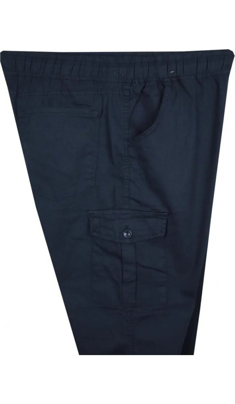 Maruf Shop Kargo Cepli Büyük Beden Likralı Jogger Pantolon Siyah görsel 8