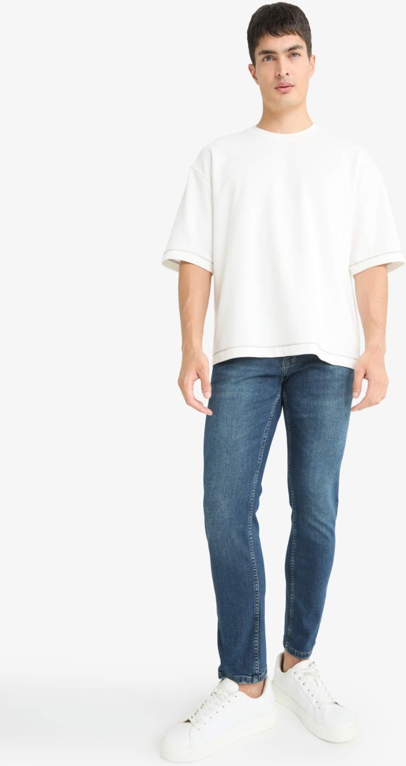 DeFacto Pedro Slim Fit Dar Kalıp Normal Bel Dar Paça Jean Pantolon G2235AX25AU görsel 8