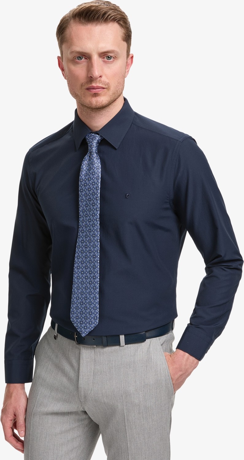 Pierre Cardin Erkek Siyah Regular Fit Uzun Kollu Basic Gömlek 50325337-VR046