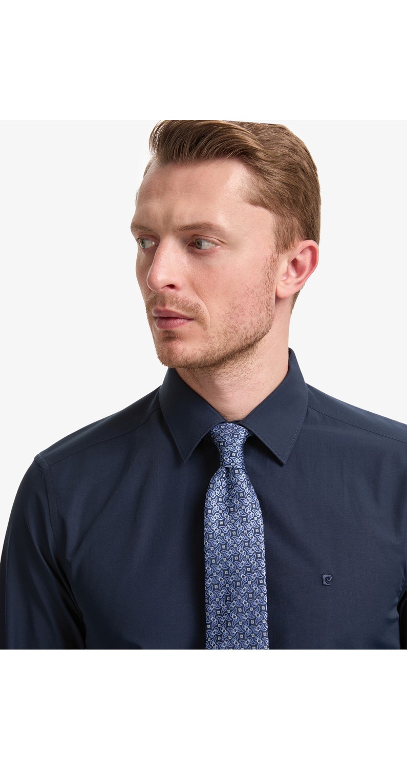 Pierre Cardin Erkek Siyah Regular Fit Uzun Kollu Basic Gömlek 50325337-VR046 görsel 2