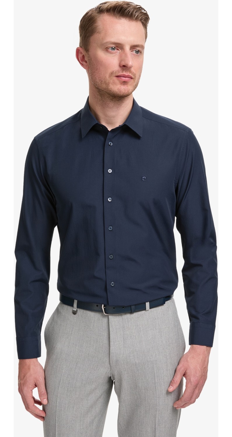 Pierre Cardin Erkek Siyah Regular Fit Uzun Kollu Basic Gömlek 50325337-VR046 görsel 3