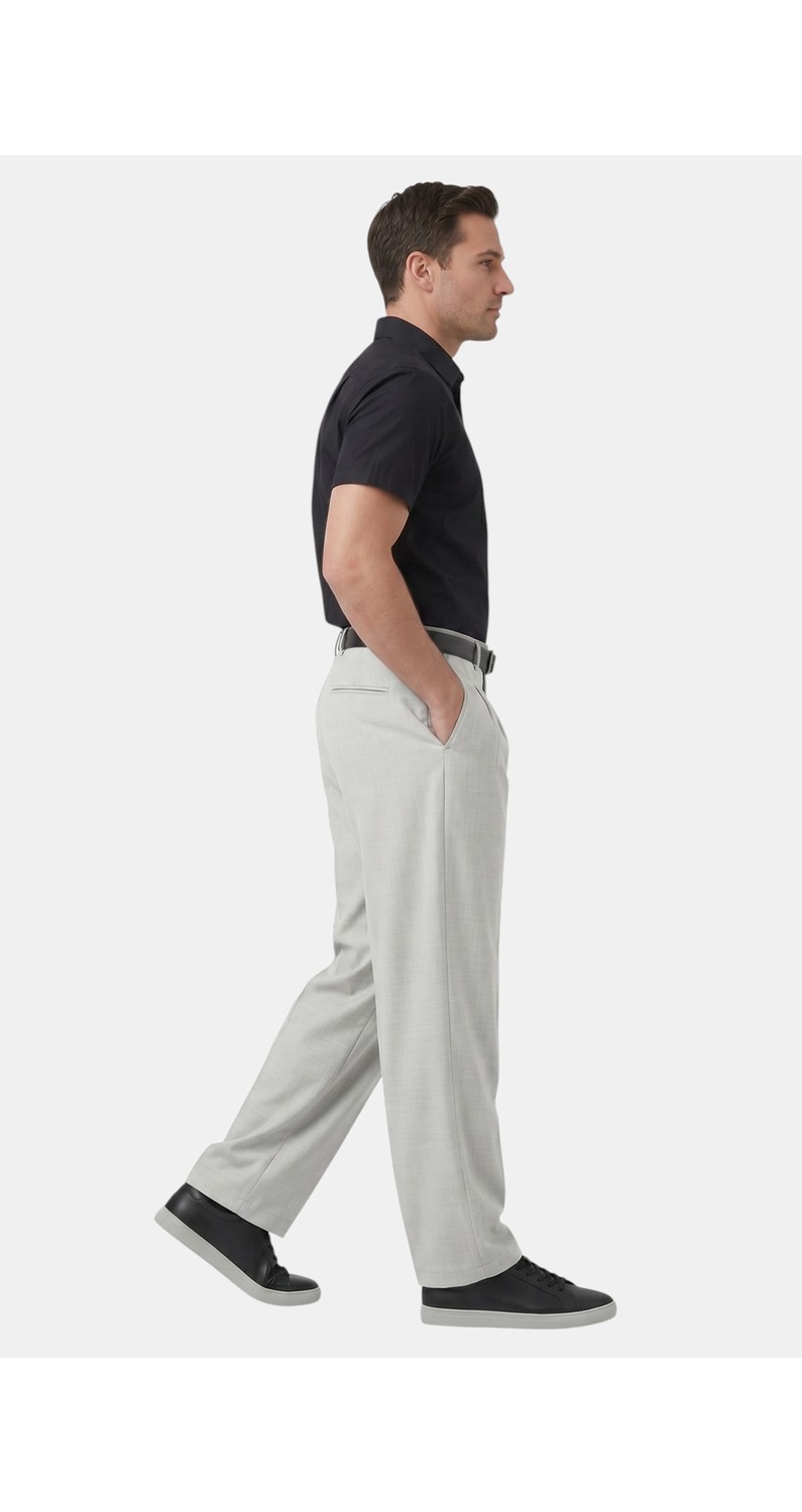 RizzUP Lacivert Baggy Fit Pileli Kumaş Pantolon, Likralı, Beli Lastikli Rahat Kesim Erkek Pantolon 2600920 görsel 3