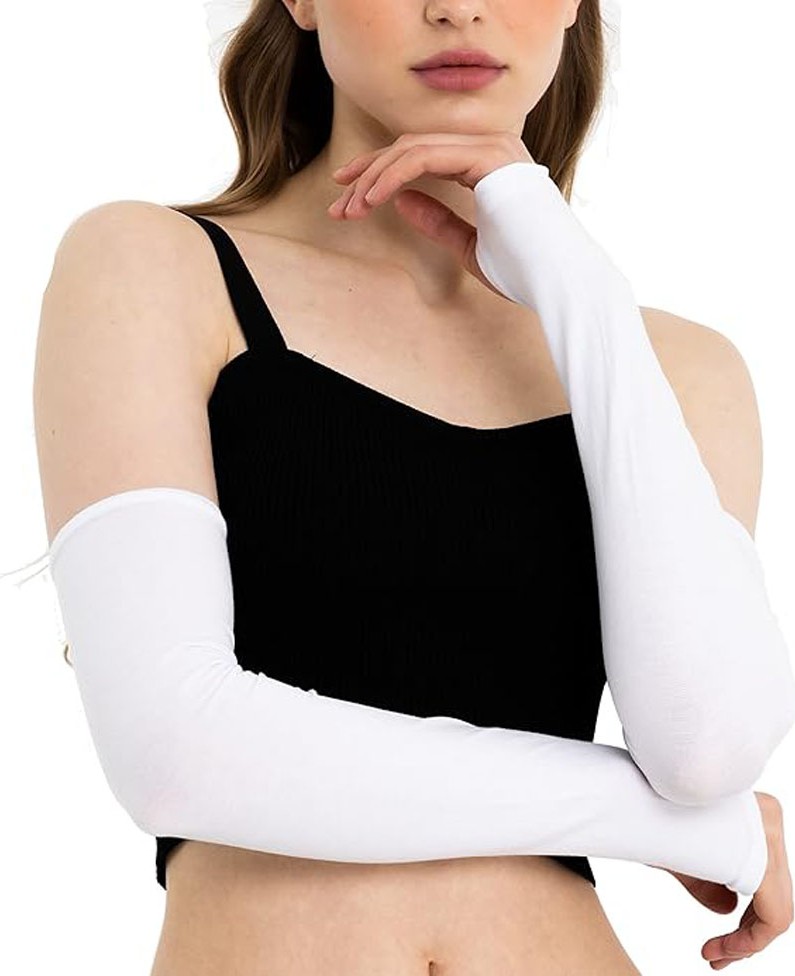 Nakıscı Unisex 45 cm Uzun Beyaz Sandy Kumaş Yüksek Kalite Ikili Esnek Kolluk 2024