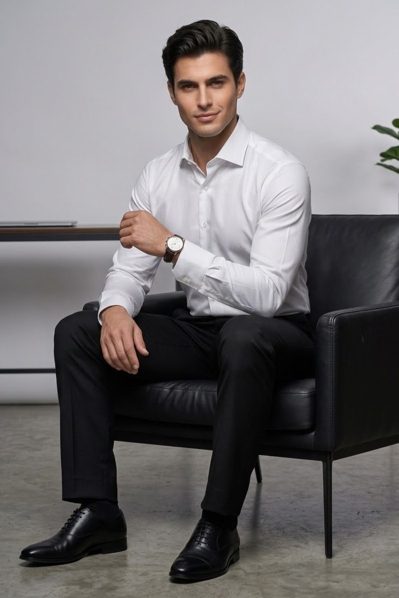 Torivalli Collection Dar Kesim Slimfit Saten Kolay Ütülenebilen Mevsimlik Cepsiz Uzun Kollu Kol Düğmesi Takılabilen Erkek Gömlek