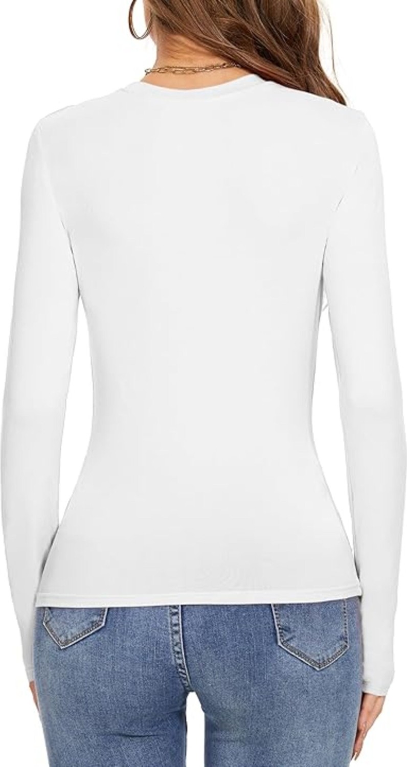 Oceans Butik Beyaz Bisiklet Yaka Atlet Boy Tesettür Body Darkalıp Interlok Penye Kumaş Uzun Atlet görsel 3