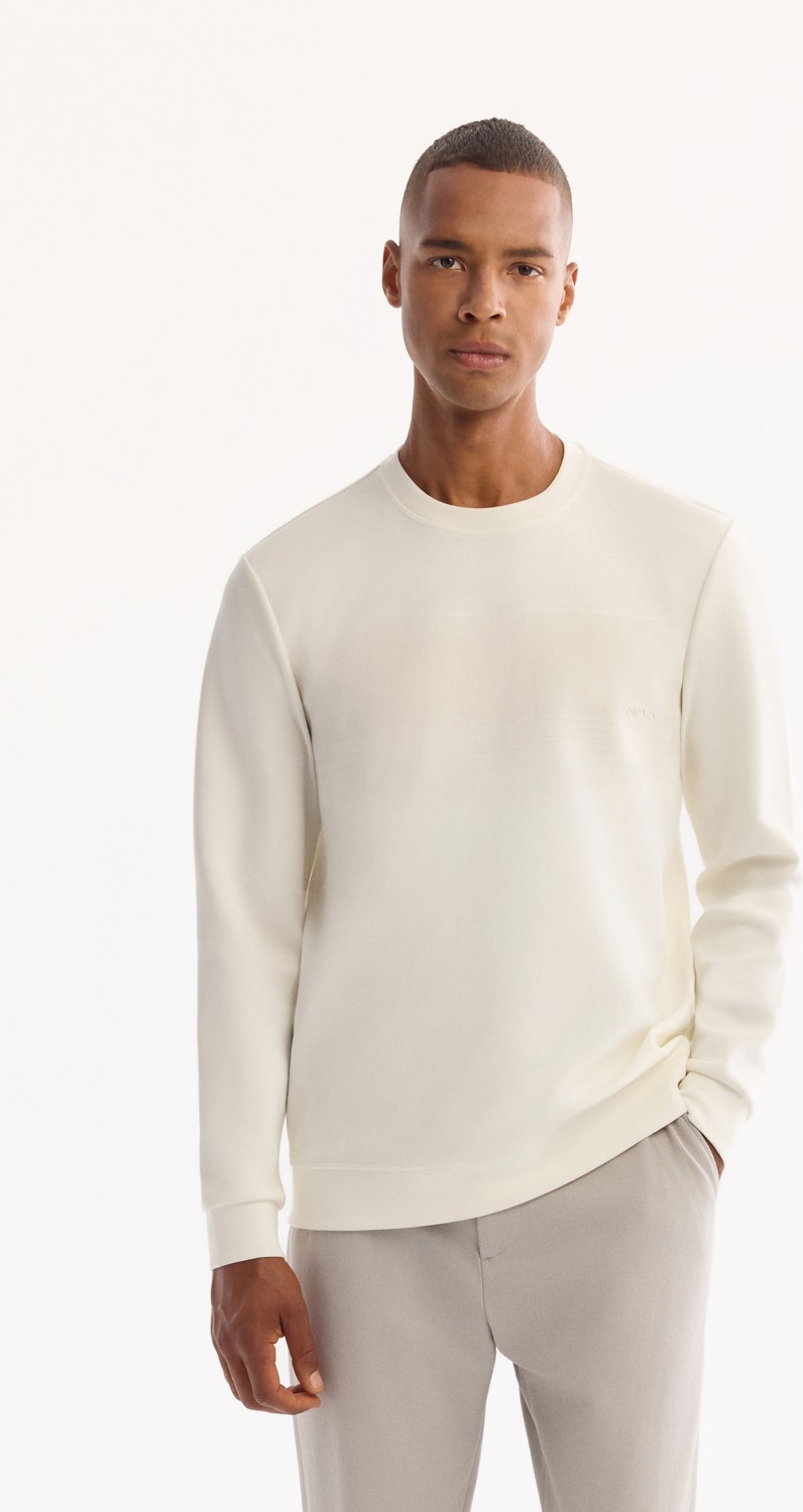 AVVA Erkek Siyah Bisiklet Yaka Pamuklu Bi-Stretch Baskılı Regular Fit Sweatshirt A52Y1215