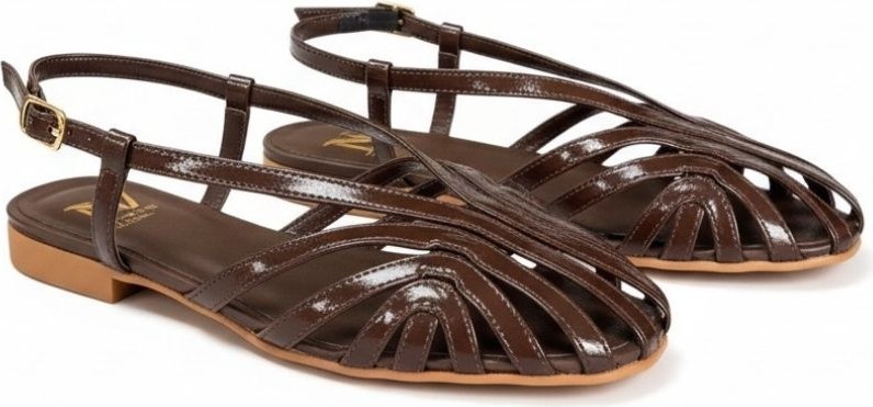 Ne&Ve Shoes Kahve Yılan Biye Kadın Günlük Sandalet