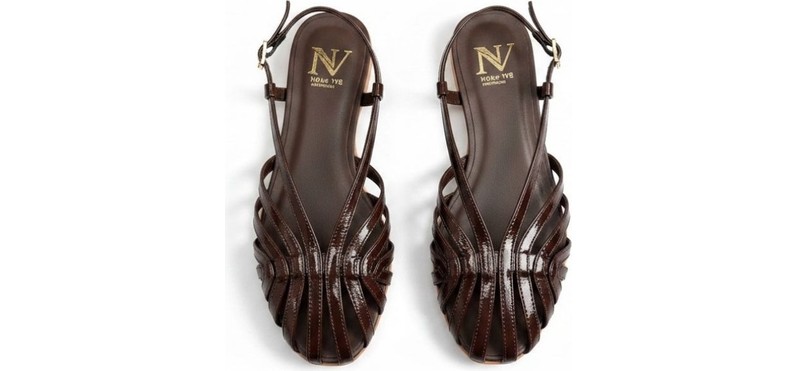 Ne&Ve Shoes Kahve Yılan Biye Kadın Günlük Sandalet görsel 2