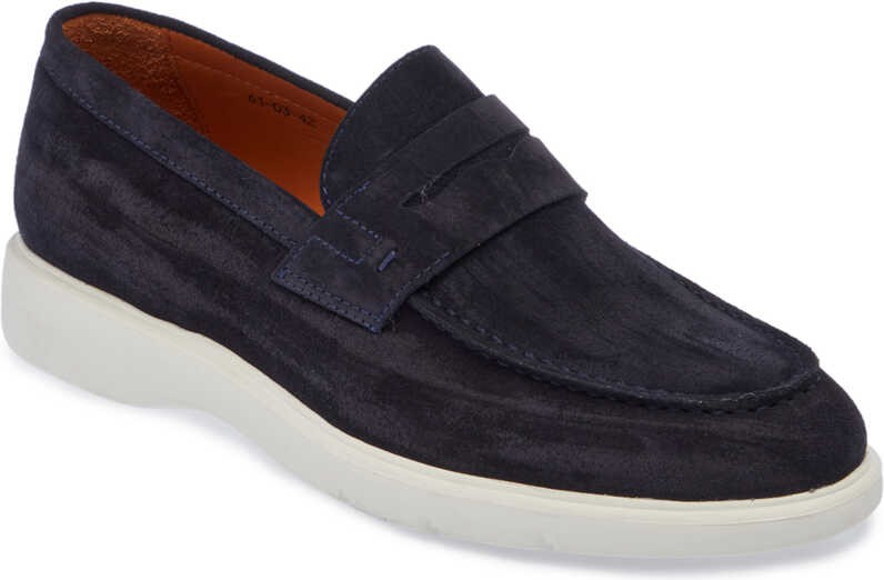 Tergan Lacivert Hakiki Süet Deri Erkek Loafer - E24I1AY56785-D44