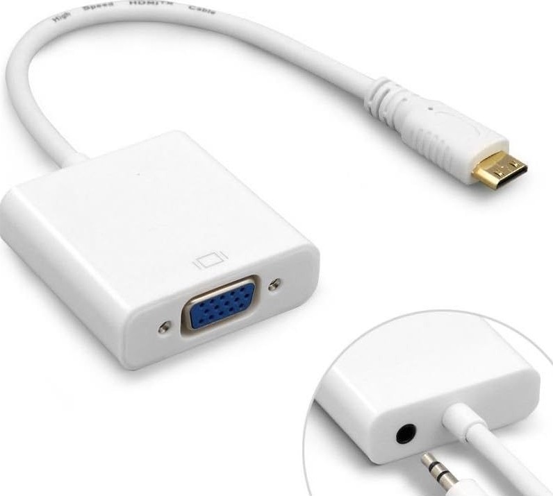 Die Grup Mini HDMI To VGA Ses Destekli Çevirici Dönüştürücü Adaptör görsel 2