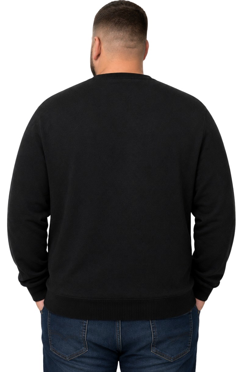 Battal Moda Erkek Büyük Beden Bordo Bisiklet Yaka Motif Triko Kazak 3xl-4xl-5xl-6xl görsel 3