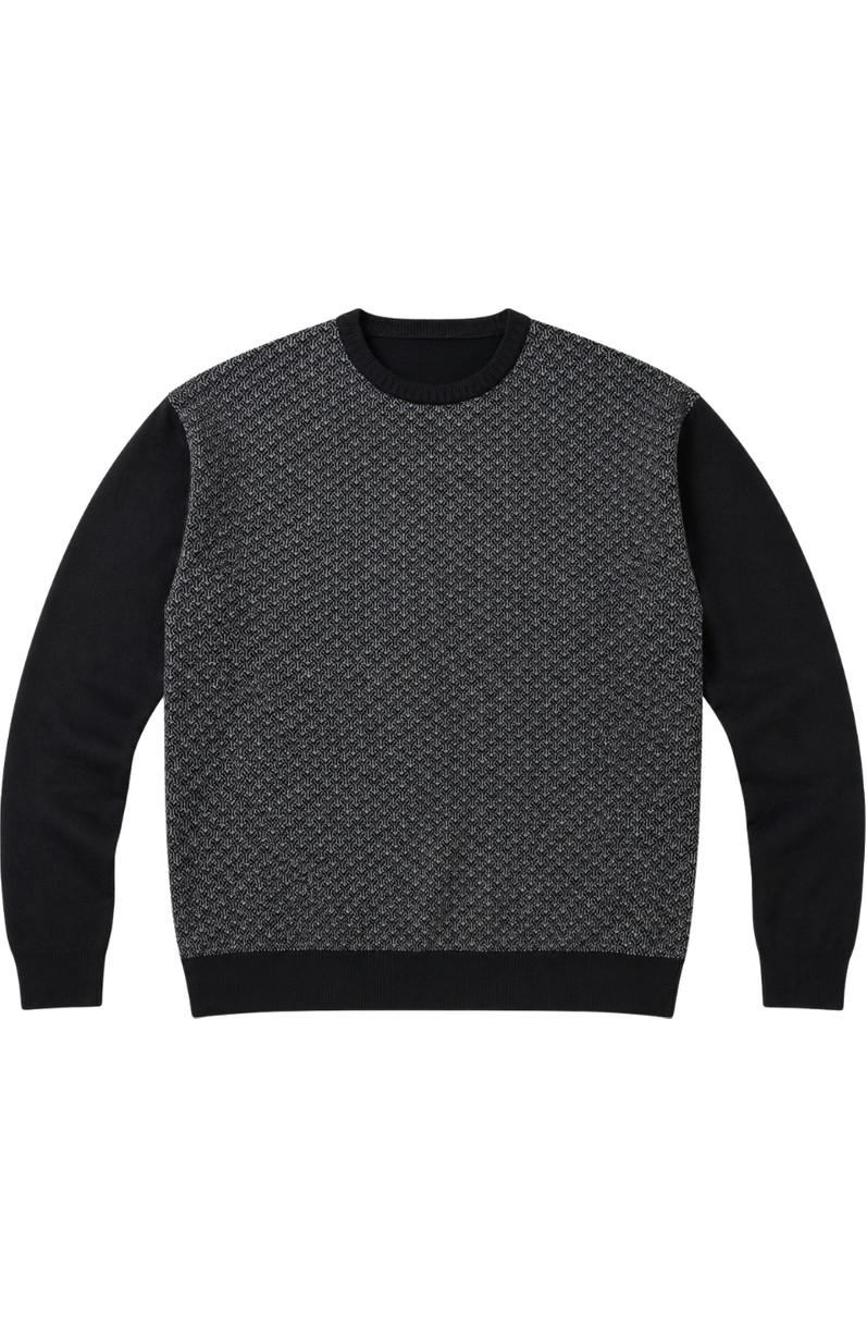 Battal Moda Erkek Büyük Beden Bordo Bisiklet Yaka Motif Triko Kazak 3xl-4xl-5xl-6xl görsel 4