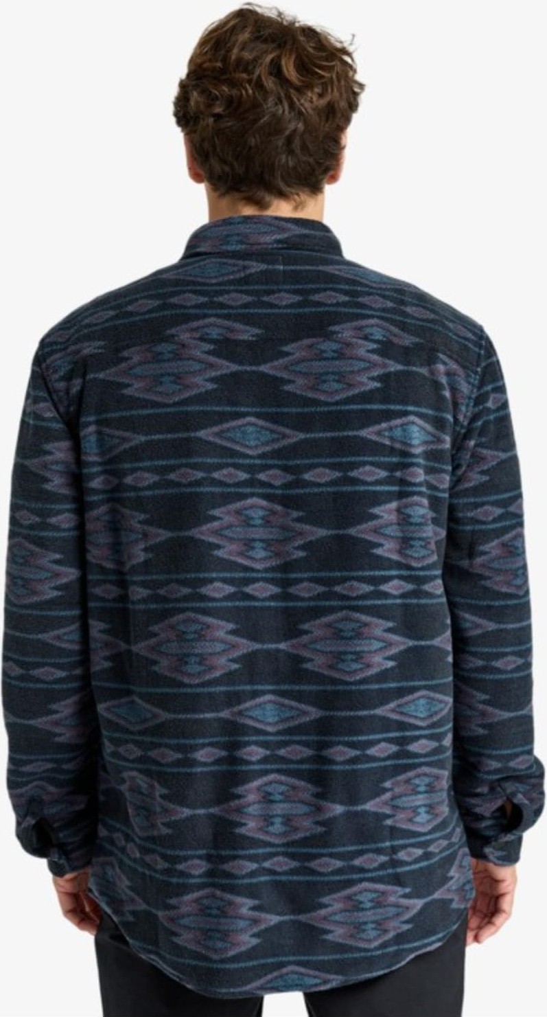 Aesco Bıllabong EBYFT00145 Furnace Flannel Erkek Polar Gömlek Siyah Mor görsel 3