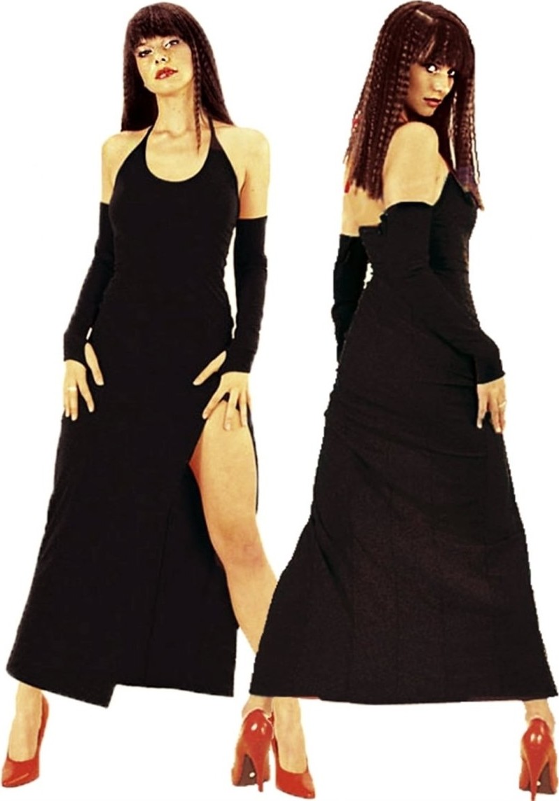 Ava Style B101199 Derin Yırbrfaçlı Eldivenli Elbise Ava görsel 2