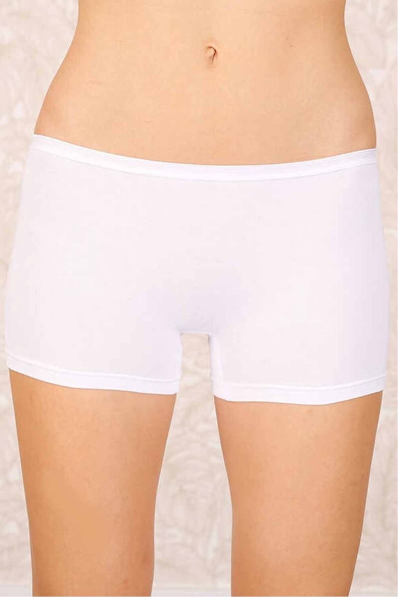 Sungur's Store Likralı Süprem Bayan Boxer Short Beyaz 2100B