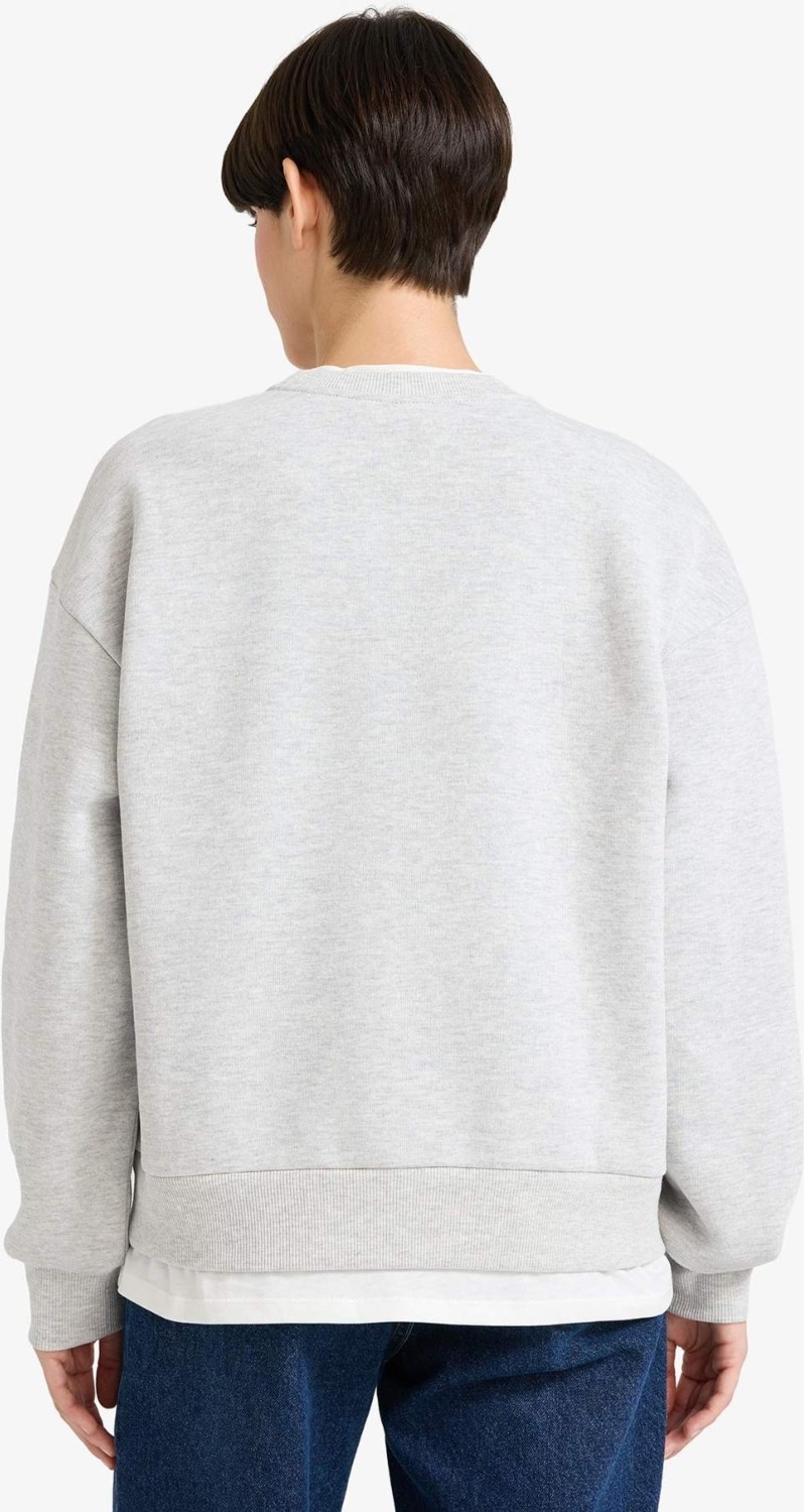 DeFacto Relax Fit Bisiklet Yaka Baskılı Kalın Sweatshirt G2152AX25WN görsel 6