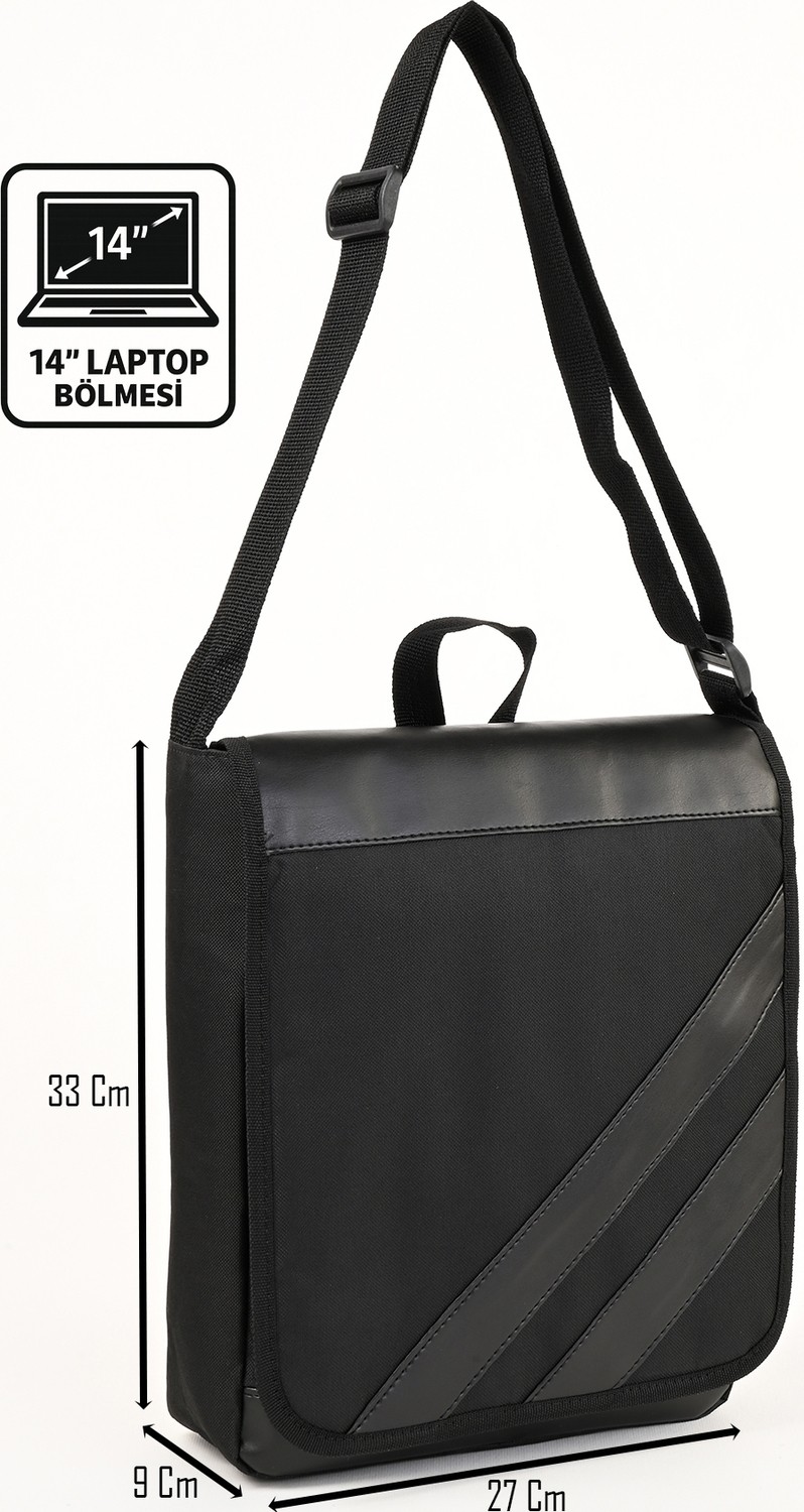 Wander Bag Unisex 14 Inç Laptop Bölmeli Çapraz Postacı Çantası Günlük Kullanım Evrak ve Tablet Çantası