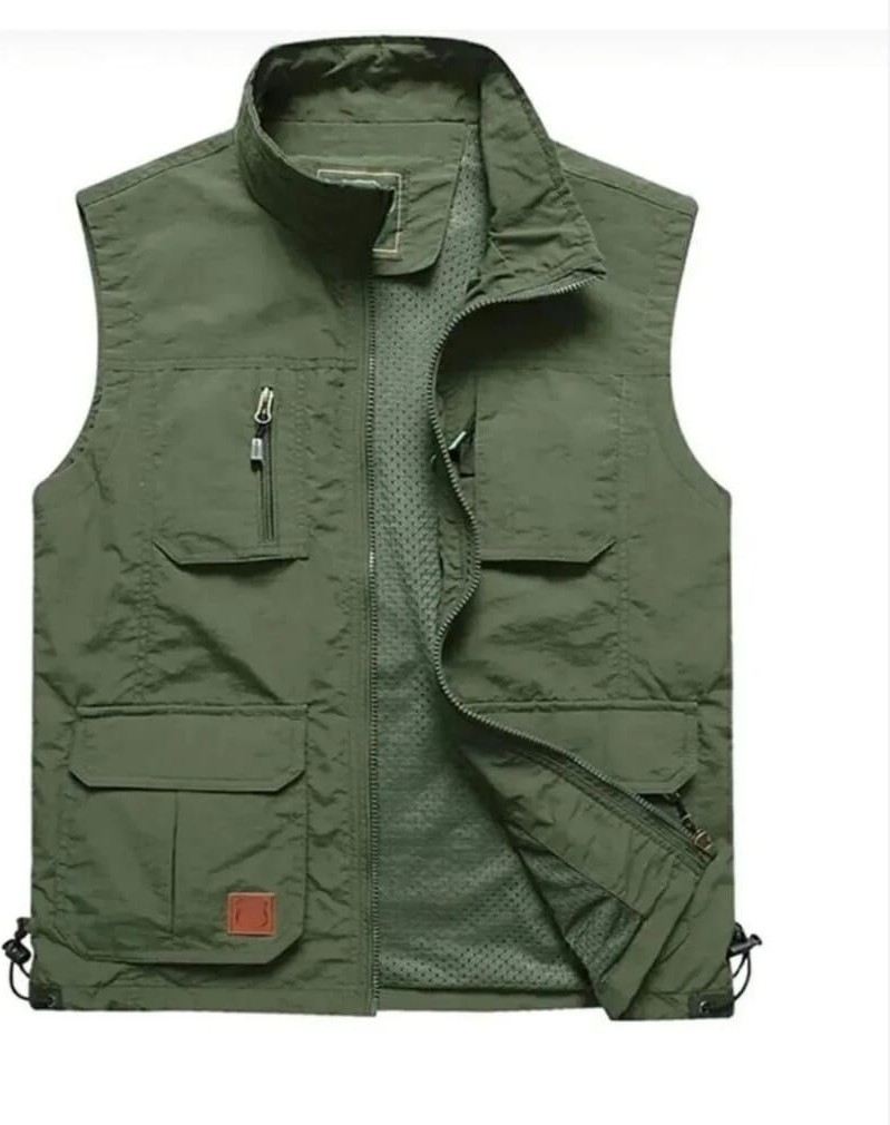 Sanalbolluk Içi Fileli Haki Renk Outdoor Yazlık Yelek görsel 4