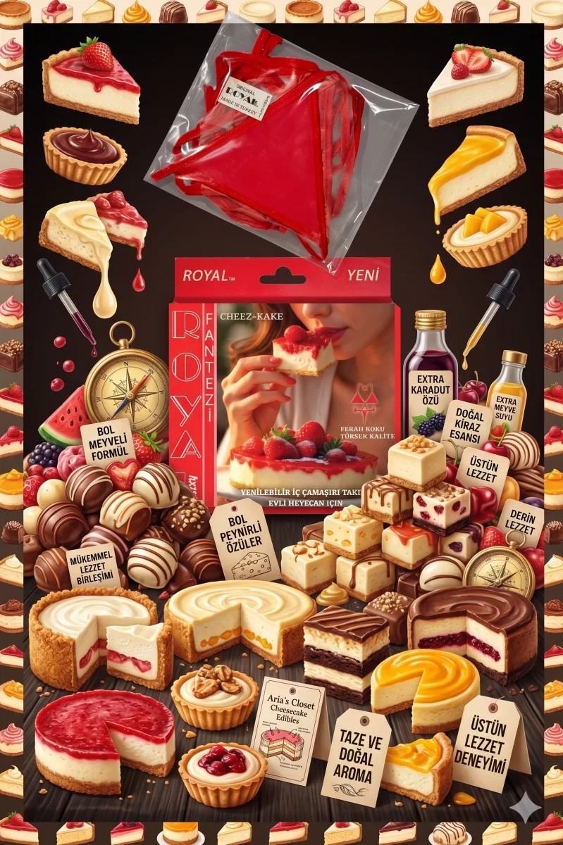 Melonika Arias Closet Fantezi Tüketilebilen Yenilebilir Cheesecake Aromalı Iç Çamaşırı Takımı