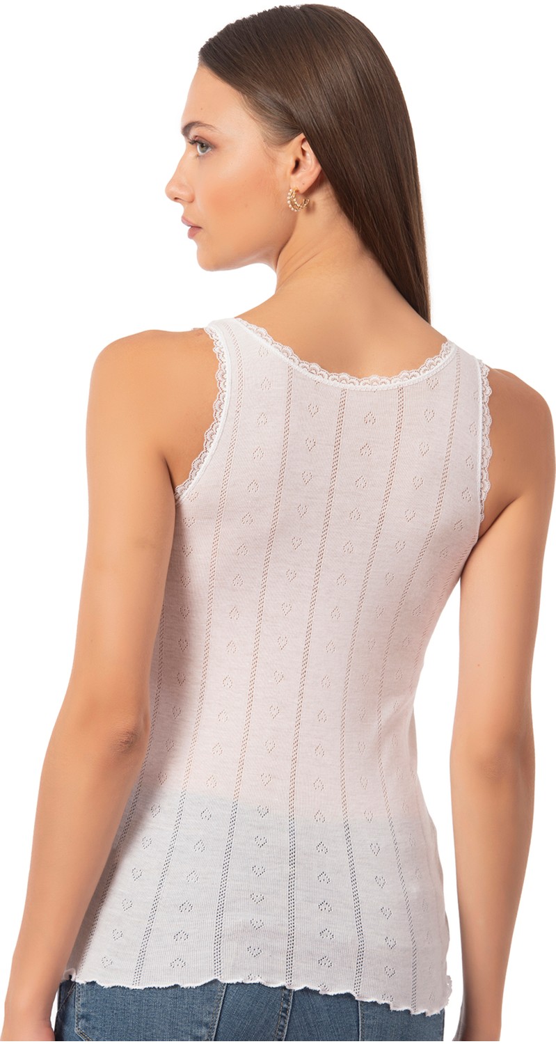 Özkan Underwear 23493 Kadın Transferli Ribana Esnek Yumuşak Kalın Askılı Atlet görsel 2