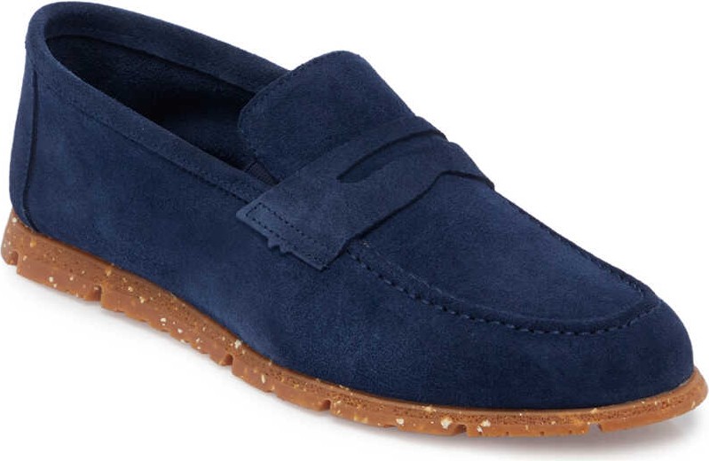 Tergan Mavi Hakiki Süet Deri Erkek Loafer - E24I1AY56588-F60
