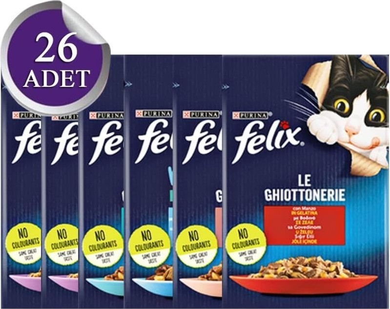 Aesco Felix Sığır Etli Kedi Yaş Mama (26 x 85 Gr) görsel 3