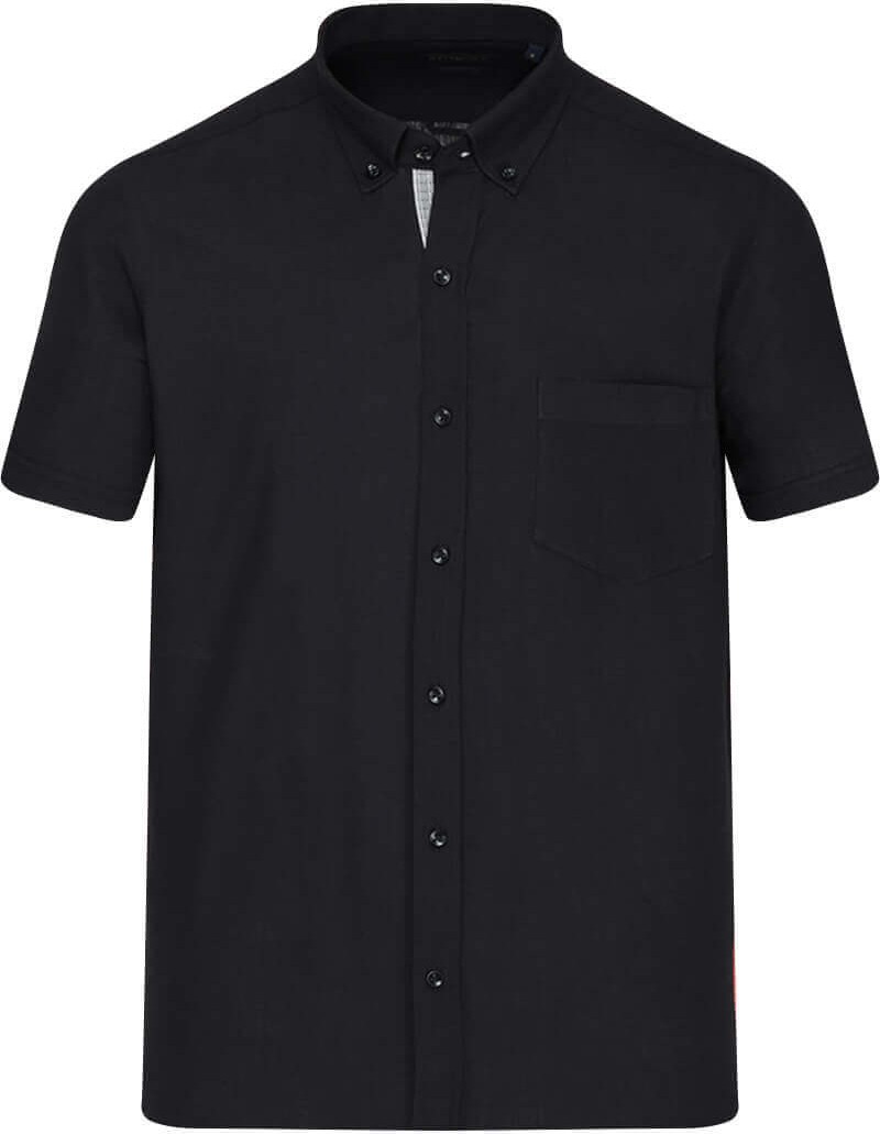 Hatemoğlu Beyaz Comfort Fit 100% Pamuk Düğmeli Yaka Kısa Kollu Casual Gömlek