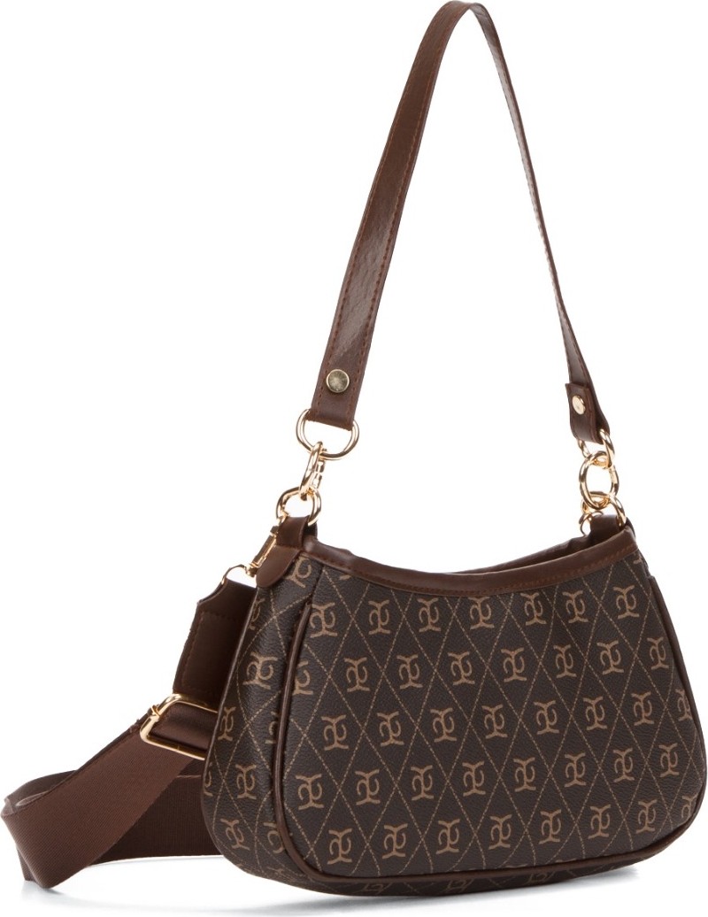 Newish Polo Kadın Siyah Farme Monogram Baget El ve Omuz Çantası newpolo111 görsel 6