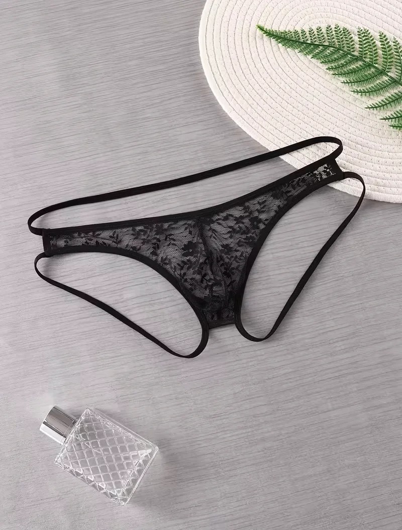 İlkyaz Fashion Tegan Seksi Dantelli Arkası Açık Seksi Siyah Erkek Külot TG274626 görsel 3