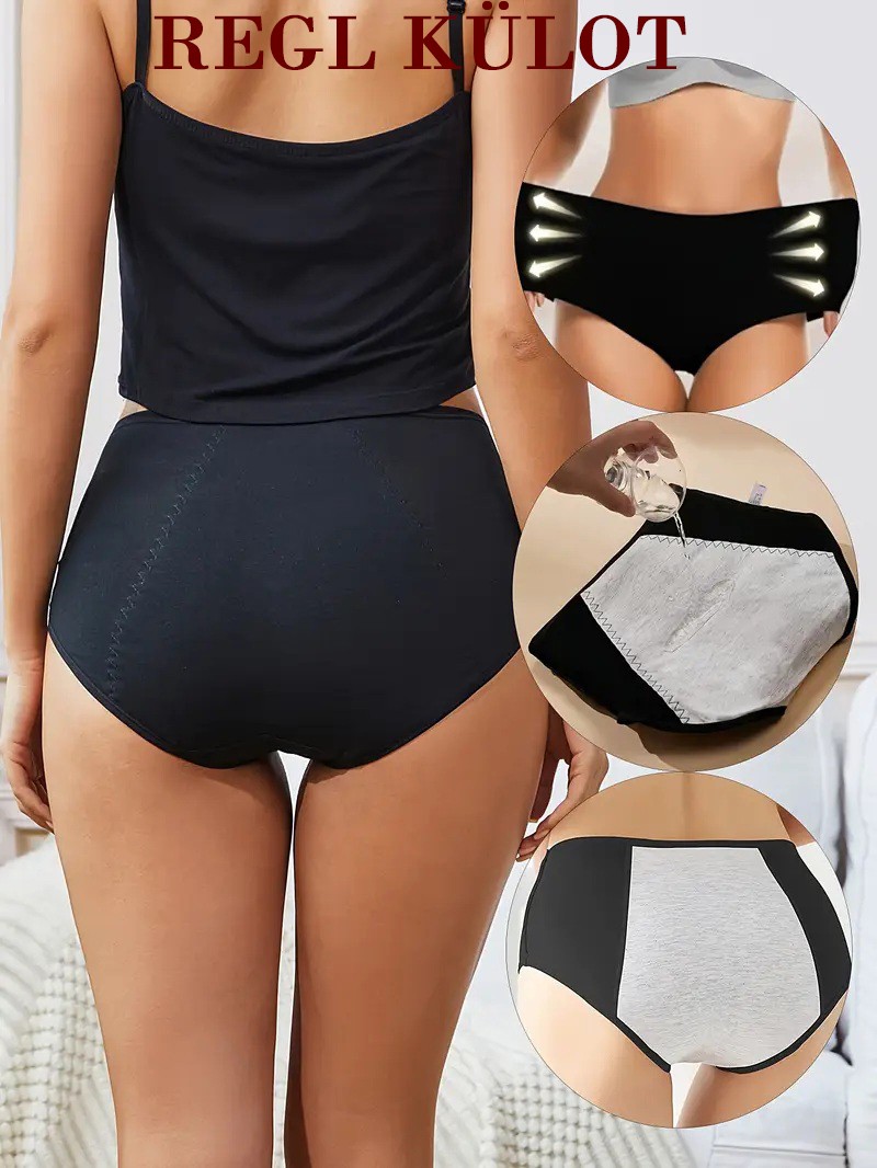 Sauna Suit Süper Emici Ultra Hijyenik Regl Külodu , Gece Gündüz Gün Boyu Etkili Sızdırmaz Adet Külodu görsel 8