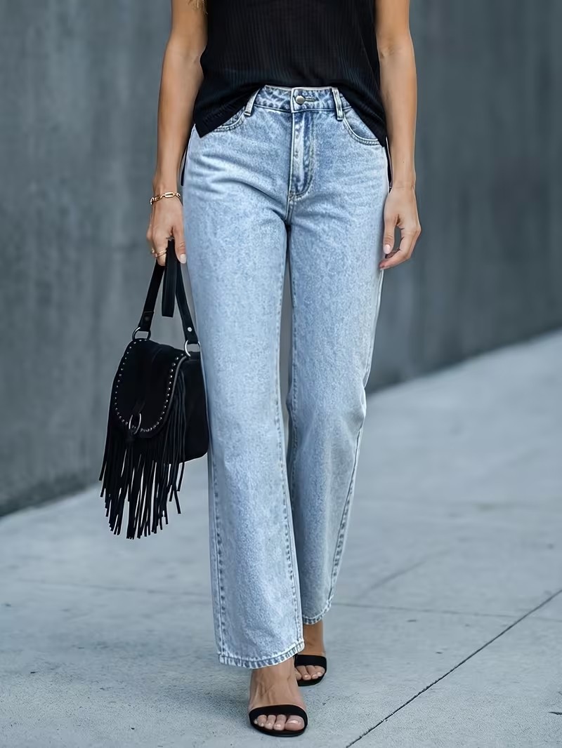 Layal My Beauty Alice Kadın Palazzo Power Likralı Süper Yüksek Bel Salaş Jeans Kot Pantolon Yeni Sezon 3