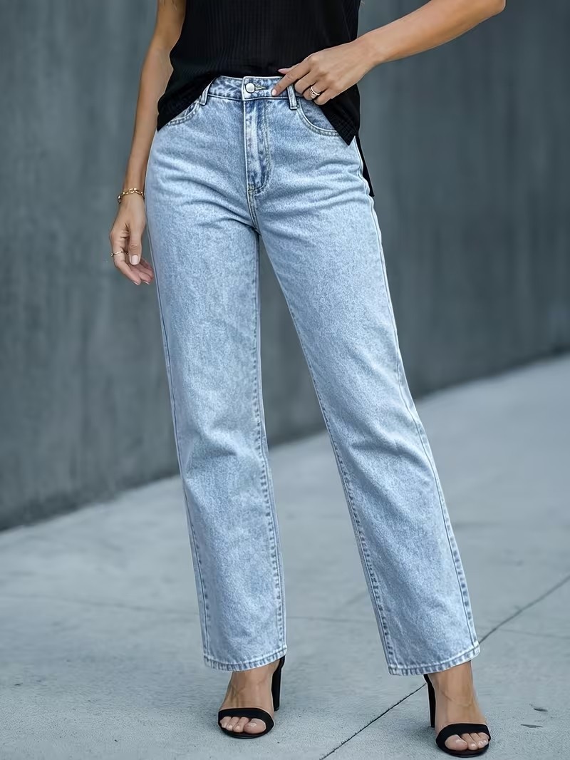 Layal My Beauty Alice Kadın Palazzo Power Likralı Süper Yüksek Bel Salaş Jeans Kot Pantolon Yeni Sezon 3 görsel 2