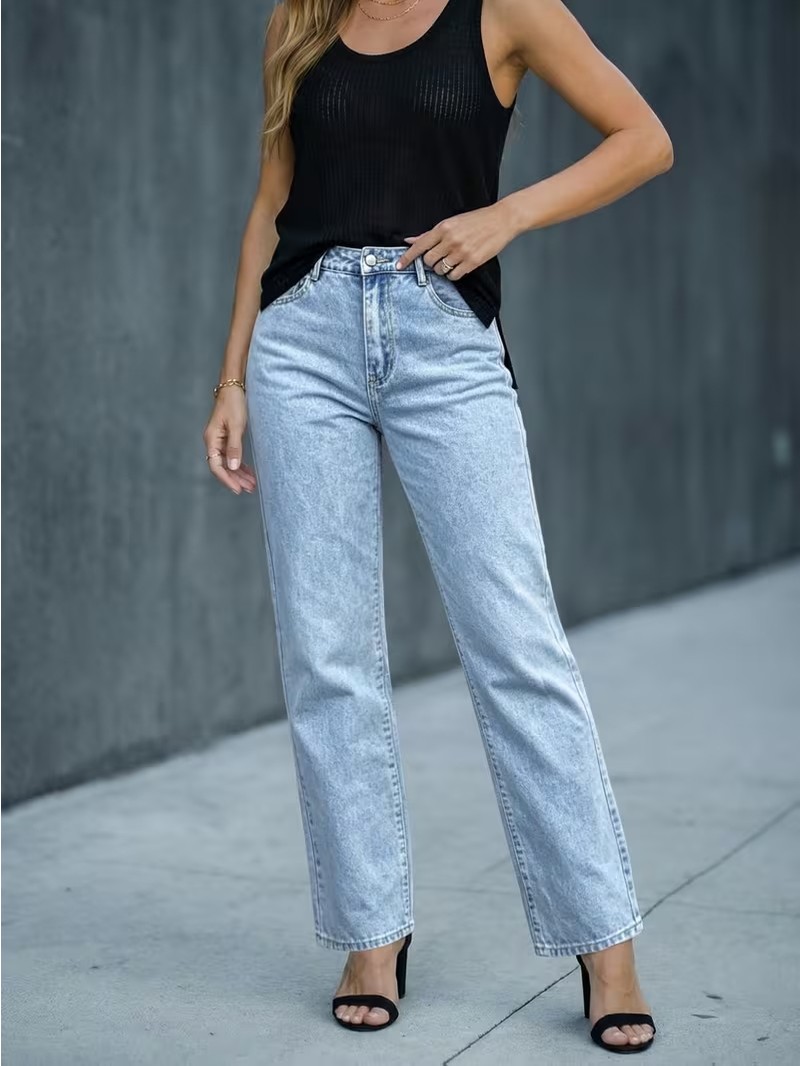 Layal My Beauty Alice Kadın Palazzo Power Likralı Süper Yüksek Bel Salaş Jeans Kot Pantolon Yeni Sezon 3 görsel 4
