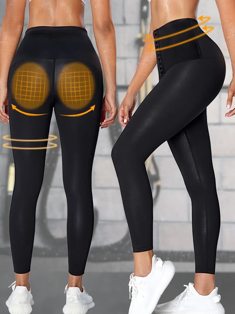 Mistirik Sauna-Tayt Model Iki Beden Incelten Vücut Şekillendiren Zayıflatan Yağ Yakmaya Yardımcı Beli Agraflı Korseli Tayt görsel 3