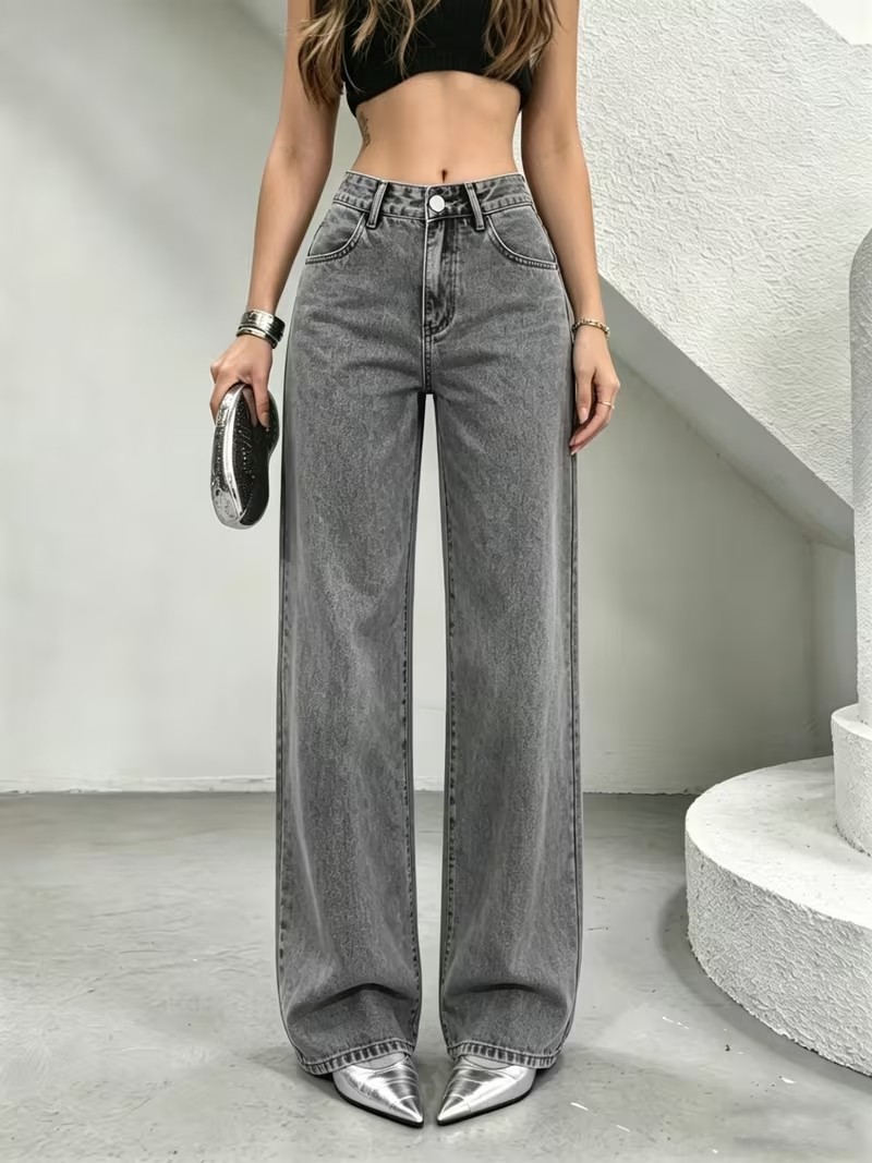 Layal My Beauty Alice Kadın Palazzo Power Likralı Süper Yüksek Bel Salaş Jeans Kot Pantolon Yeni Sezon 3