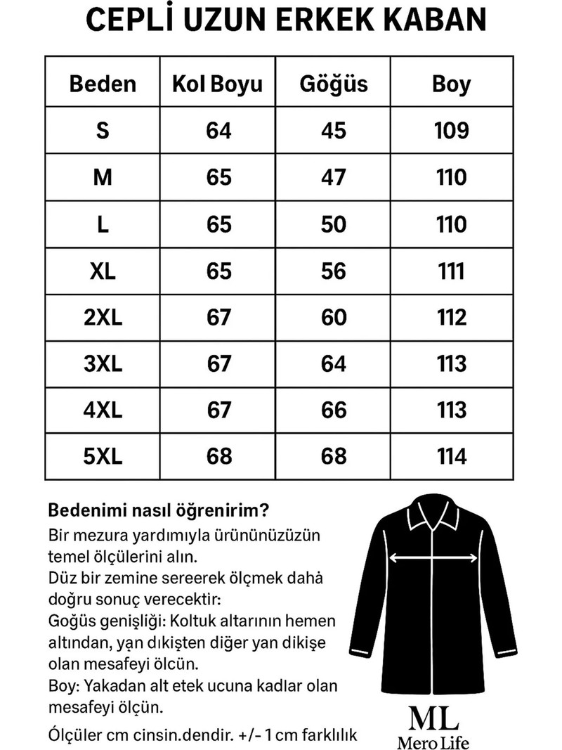 Mero Life Erkek Gri Dar Kesim Uzun Yün Karışımlı Kaşe Kaban görsel 7