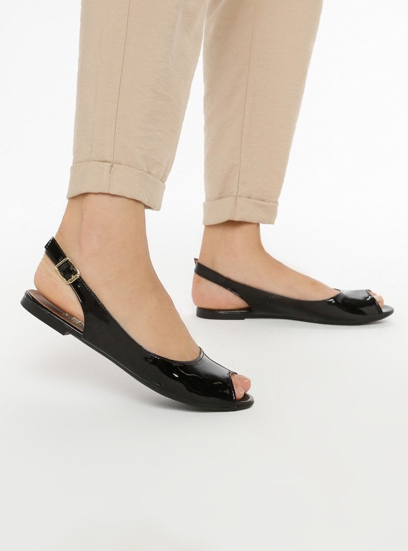 Fox Shoes Siyah Kadın Sandalet B726104508 görsel 6